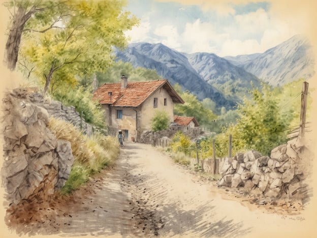 Auf dem Bild sieht man eine malerische Landschaft mit einem schmalen Weg, umgeben von Natur, Bäumen und einem kleinen Haus im Hintergrund. Dies erinnert an die ruhigen und idyllischen Gebiete rund um Bad Kreuznach, die ideal für verschiedene Aktivitäten und Ausflüge sind.
In der Region gibt es viele Möglichkeiten für Wanderungen und Radtouren durch die Weinberge und die malerischen Täler. Besonders der Nahe-Radweg ist beliebt, da er entlang des Flusses verläuft und schöne Aussichten bietet.
Zusätzlich kann man das historische Stadtzentrum von Bad Kreuznach erkunden, wo es zahlreiche Cafés und Restaurants gibt. Für Erholungssuchende sind die Salinen und Thermalbäder ebenfalls empfehlenswert, um zu entspannen und die heilenden Eigenschaften des Wassers zu genießen.
Solche Ausflüge bieten die perfekte Mischung aus Natur, Kultur und Erholung.