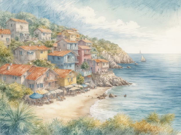 Auf dem Bild ist eine idyllische Küstenlandschaft zu sehen, die Entspannung und Erholung vermittelt. Es erinnert an beliebte Küstenziele wie:
1. **Amalfi-Küste, Italien** - Bekannte malerische Dörfer und atemberaubende Ausblicke.
2. **Santorin, Griechenland** - Weiße Häuser mit blauen Dächern, die an der Küste thronen.
3. **Maui, Hawaii** - Wunderschöne Strände und entspannte Atmosphäre.
4. **Bora Bora, Französisch-Polynesien** - Tropisches Paradies mit türkisfarbenem Wasser.
5. **Seychellen** - Traumstrände und eine unberührte Natur.
6. **Barbados** - Karibisches Flair und weiße Sandstrände.
7. **Malibu, Kalifornien** - Schöne Strände und luxuriöse Villen.
8. **Gold Coast, Australien** - Berühmt für Surfen und Freizeitaktivitäten.
9. **Toskana, Italien** - Malerische Küstenorte mit italienischem Charme.
10. **Costa Brava, Spanien** - Felsenreiche Küsten und versteckte Buchten.
Diese Orte bieten perfekte Möglichkeiten, um sich zu entspannen und die Natur zu genießen.