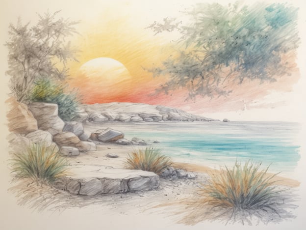 Auf dem Bild ist eine friedliche Küstenlandschaft zu sehen, die von sanften Farben des Sonnenuntergangs in den Himmel gehüllt ist. Diese Szenerie vermittelt ein Gefühl von Wellness und Entspannung. Die ruhige Meeresoberfläche und die sanften Wellen laden dazu ein, sich fallen zu lassen und die Natur zu genießen. Solch eine Atmosphäre fördert das innere Gleichgewicht und die Regeneration, was für das Wohlbefinden essentiell ist. Die Verbindung zur Natur kann helfen, Stress abzubauen und mentales Wohlbefinden zu steigern.