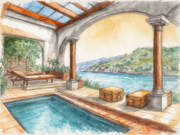 Auf dem Bild ist ein schöner Wellnessbereich mit einem Innenpool zu sehen, umgeben von eleganten Säulen und einer herrlichen Aussicht auf eine Landschaft mit Wasser und Hügeln. Es vermittelt ein Gefühl von Entspannung und Ruhe.
Hier sind die Top 5 Wellness-Hotels in Deutschland, die ähnlich entspannende Erlebnisse bieten:
1. **Bayerischer Hof, München** – Ein luxuriöses Hotel mit einem erstklassigen Spa-Bereich und verschiedenen Wellness-Anwendungen.
2. **Aqua Dome, Tirol** – Bekannt für seine beeindruckenden Thermalbäder mit Blick auf die Berge.
3. **Brenners Park-Hotel & Spa, Baden-Baden** – Bietet ein umfangreiches Wellness-Programm in einer der schönsten Kurstädte Deutschlands.
4. **Schwarzwaldhotel Sonne, Lenzkirch** – Umgeben von der Natur, ideal für Wellness-Wochenenden und Entspannung.
5. **Sofitel Berlin Kurfürstendamm** – Mit einem modernen Spa und verschiedenen Behandlungen, perfekt für einen Städtetrip mit Wellness-Optionen.
Diese Hotels sind ideal, um sich zu entspannen und neue Energie zu tanken.