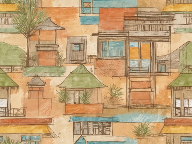Auf dem Bild sind skizzenhafte Darstellungen von verschiedenen Gebäuden und Unterkünften zu sehen, die an ein entspannendes Urlaubsziel erinnern. Diese Art von Architektur könnte in modernen deutschen Wellness-Hotels als Inspiration dienen, die zunehmend aufden Trend der Naturverbundenheit setzen.
In vielen deutschen Wellness-Hotels werden innovative Ansätze verfolgt, wie z.B. die Integration von natürlichen Materialien und umweltfreundlichen Bauweisen. Einige Hotels bieten Baumhäuser oder Wellness-Lodges an, die mit großen Fenstern für eine optimale Sicht auf die umgebende Natur ausgestattet sind. Auch Outdoor-Spas, die sich harmonisch in die Landschaft einfügen, sind beliebt.
Zusätzlich wird das Konzept der ganzheitlichen Gesundheit immer wichtiger. Dazu gehören nicht nur traditionelle Anwendungen wie Massagen, sondern auch neue Trends wie MediYoga, Klangreisen und ayurvedische Behandlungen.
Die Kombination aus entspannendem Design, nachhaltigen Praktiken und einem ganzheitlichen Ansatz zur Gesundheit spiegelt die neuesten Wellness-Trends wider, die Gäste in deutschen Hotels erwarten können.