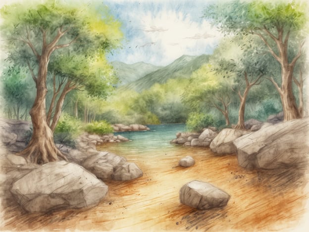Auf dem Bild ist eine ruhige, natürliche Landschaft zu sehen, die einen kleinen See oder Fluss zeigt, umgeben von Bäumen und Felsen. Die sanften Farben und die idyllische Atmosphäre vermitteln ein Gefühl von Frieden und Harmonie mit der Natur.
Für eine nachhaltige Erholung ist es wichtig, solche Naturlandschaften zu schätzen und zu schützen. Aktivitäten wie Wandern, Meditation oder einfach nur das Verweilen in der Natur fördern nicht nur das persönliche Wohlbefinden, sondern tragen auch zur Erhaltung der Umwelt bei. Indem wir achtsam mit den Ressourcen der Natur umgehen, können wir sowohl für unser eigenes Wohlbefinden als auch für den Schutz der Umwelt sorgen.