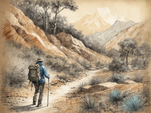 Auf dem Bild ist ein Wanderer zu sehen, der auf einem Pfad durch eine malerische, bergige Landschaft wandert. Diese Art von Umgebung bietet viele Aktivitäten und Ausflüge für einen unvergesslichen Aufenthalt:
1. **Wandern**: Entdecken Sie verschiedene Wanderwege, die unterschiedliche Schwierigkeitsgrade und beeindruckende Ausblicke bieten.
2. **Naturbeobachtung**: Halten Sie Ausschau nach einheimischen Tieren und Pflanzen. Bringen Sie ein Fernglas mit, um Vögel in ihrer natürlichen Umgebung zu beobachten.
3. **Fotografie**: Nutzen Sie die traumhafte Landschaft für atemberaubende Fotos. Die sanften Farben und die Bergkulisse sind perfekt für Landschaftsaufnahmen.
4. **Picknick**: Planen Sie ein Picknick mit Blick auf die Berge und genießen Sie die frische Luft und die Ruhe der Natur.
5. **Camping**: Übernachten Sie in einem Zelt unter dem Sternenhimmel und erleben Sie die Natur hautnah.
6. **Geführte Touren**: Nehmen Sie an geführten Touren teil, um mehr über die lokale Flora, Fauna und Geologie zu erfahren.
Diese Aktivitäten sorgen dafür, dass Ihr Aufenthalt unvergesslich wird!