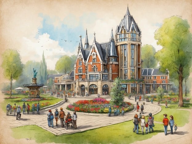 Auf dem Bild ist eine traumhafte Architektur zu sehen, die an ein historisches Gebäude erinnert, vermutlich ein Hotel oder ein Empfangsgebäude in einem Park.Legoland Windsor, eröffnet im Jahr 1996, ist ein Freizeitpark, der auf den berühmten LEGO-Steinen basiert. Er bietet eine Vielzahl an Attraktionen, darunter Fahrgeschäfte, Spielbereiche und thematische Ausstellungen, die die Fantasie von Besuchern aller Altersgruppen anregen. Die Umgebung ist grün und einladend, was wunderbar zu den Erlebnissen im Park passt, wo Familien gemeinsam Zeit verbringen.Das Bild könnte symbolisch für die Atmosphäre und das Erlebnis stehen, das Besucher in einem Freizeitpark wie Legoland Windsor erwarten: Spaß, Fantasie und die Freude an der gemeinsamen Zeit.