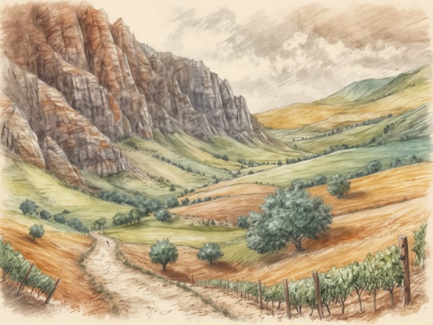 Auf dem Bild ist eine malerische Landschaft mit sanften Hügeln, Weinbergen und majestätischen Bergen im Hintergrund zu sehen. Diese Region eignet sich hervorragend für verschiedene Aktivitäten und Ausflüge.Hier sind einige Vorschläge:1. **Weinproben**: Besuchen Sie lokale Weingüter und verbringen Sie eine entspannende Zeit bei Weinverkostungen.2. **Wanderungen**: Erkunden Sie die umliegenden Wanderwege und genießen Sie die atemberaubende Aussicht auf die Landschaft.3. **Fahrradtouren**: Mieten Sie ein Fahrrad und radeln Sie durch die wunderschönen Weinberge und Hügel.4. **Picknicks**: Suchen Sie sich einen malerischen Platz für ein Picknick im Freien.5. **Naturfotografie**: Halten Sie die beeindruckende Landschaft mit Ihrer Kamera fest.Diese Aktivitäten bieten Ihnen die Möglichkeit, die Natur zu genießen und die Schönheit der Region zu entdecken.