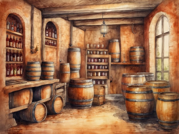 Auf dem Bild ist ein Weinkeller zu sehen, der mit Holzfässern und Regalen voller Weinflaschen ausgestattet ist. Solche Keller sind oft ein zentraler Bestandteil der Weinproduktion und -lagerung, besonders in Regionen mit einer langen Weintradition, wie beispielsweise in Consell, einem kleinen Ort auf Mallorca.In der Kultur von Consell spielt Wein eine bedeutende Rolle, da die Region für ihre Weinanbaugebiete bekannt ist. Der Wein wird nicht nur für den eigenen Genuss produziert, sondern auch für die regionale Identität und Tradition. Feste und Feierlichkeiten sind häufig eng mit der Weinkultur verbunden, und die lokale Bevölkerung pflegt eine enge Beziehung zu den Weingütern und der damit verbundenen Handwerkskunst. Der Weinkeller auf dem Bild spiegelt diese kulturelle Wertschätzung wider, da er sowohl als Ort der Produktion als auch des Sammelns und Genießens dient.