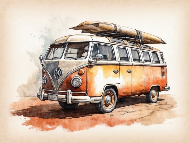 Auf dem Bild ist ein klassischer Volkswagen Bus zu sehen, der mit einem Kanadier auf dem Dach ausgestattet ist. Solche Busse sind oft mit Abenteuer und Freiheit verbunden.
Hier sind einige Tipps für einen gelungenen Tag:
1. **Früh aufstehen**: Beginne deinen Tag früh, um die Ruhe der Morgenstunden zu genießen.
2. **Frühstück**: Nimm dir Zeit für ein gesundes Frühstück, um den Tag gestärkt zu beginnen.
3. **Zeit in der Natur verbringen**: Nutze die Gelegenheit, draußen zu sein – vielleicht einen Spaziergang am Strand oder einen kleinen Ausflug in die Berge.
4. **Aktiv sein**: Plane ein wenig Bewegung ein, zum Beispiel durch Radfahren oder Schwimmen.
5. **Wasser aktiv sein**: Wenn du die Möglichkeit hast, gehe paddeln oder surfen, um die Verbindung zur Natur zu genießen.
6. **Entspannung**: Plane auch Zeit ein, um zu entspannen, sei es durch Lesen, Meditation oder einfach nur durch das Genießen der Landschaft.
7. **Zeit mit Freunden oder Familie**: Verbringe Zeit mit geliebten Menschen, um positive Erinnerungen zu schaffen.
8. **Reflexion**: Denke am Ende des Tages über die schönen Momente nach und sei dankbar für die Erlebnisse.
Viel Spaß bei deinem Abenteuer!