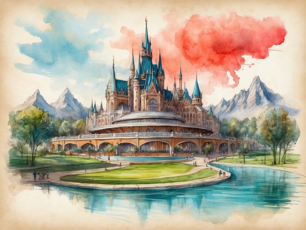 Auf dem Bild ist eine traumhafte Märchenburg zu sehen, die an die märchenhaften Attraktionen von Efteling erinnert. Die Burg könnte an „Droomvlucht“ denken lassen, einer attraktiven Fahrgeschäfte, die die Besucher durch eine zauberhafte Traumwelt führt. Die prunkvolle Architektur mit den spitzen Türmen und dem umliegenden Landschaftsbild könnte auch an die Atmosphäre des „Raveschot“ oder den „Fata Morgana“ erinnern, wo sich Wasserbahnen und orientalische Einflüsse vereinen. Der ruhige See und die grünen Wiesen laden dazu ein, die beeindruckende Kulisse zu genießen – ganz im Sinne Efteling's, wo Fantasie und Natur miteinander verschmelzen.