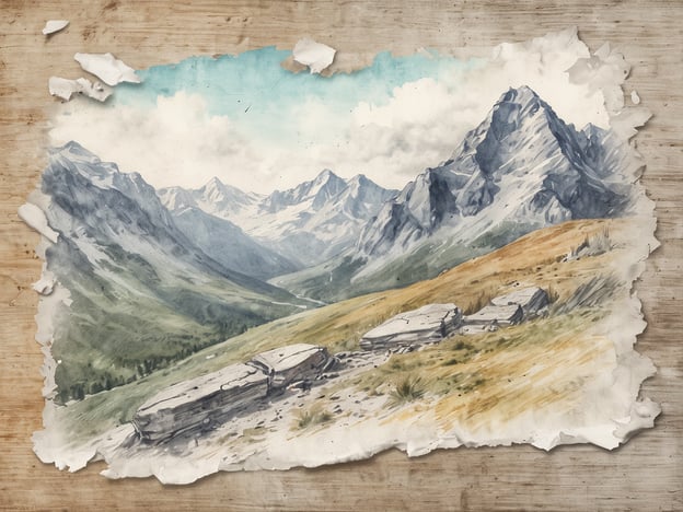 Auf dem Bild ist eine schöne Berglandschaft zu sehen, die von einer sanften Maltechnik dargestellt wird. In den europäischen Bergen, wie in diesem Kontext, gibt es sowohl Sicherheit als auch Risiken, die beachtet werden sollten.**Sicherheit:** Viele Wanderer und Bergsteiger genießen die atemberaubende Natur, die frische Luft und die Möglichkeit, sich zu bewegen. Gut markierte Wanderwege und die Verfügbarkeit von Hütten und Unterkünften bieten Sicherheit.**Risiken:** Auf der anderen Seite gibt es auch Gefahren wie plötzliche Wetterumschwünge, Steinschlag oder unberechenbare Terrains, die eine Herausforderung darstellen können. Bergsteiger sollten immer gut vorbereitet sein, ihre Ausrüstung überprüfen und vor der Wanderung Informationen über die Route einholen.Insgesamt erfordert das Erleben der europäischen Berge eine Balance zwischen der Wertschätzung der Schönheit und der Beachtung der Sicherheitsvorkehrungen.