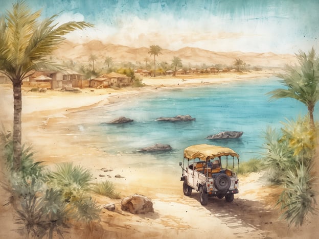 Auf dem Bild ist eine malerische Landschaft zu sehen, die eine Küstenlinie mit Sandstränden und klarem Wasser zeigt, sowie ein Geländewagen, der einen Weg hinunter zur Küste fährt. Solche Szenen sind charakteristisch für einige der besten Reiseziele in Südafrika.Einige der besten Reiseziele in Südafrika, die ähnliche Landschaften bieten, sind:1. **Kruger Nationalpark**: Berühmt für seine Tierwelt und wunderschönen Landschaften.2. **Kapstadt**: Bekannt für den Tafelberg und die nahegelegenen Strände von Camps Bay und Hout Bay.3. **Garden Route**: Eine malerische Küstenstraße mit Stränden, Wäldern und charmanten Städten.4. **Durban**: Beliebt für seine Strände und das tropische Klima.5. **Addo-Elefanten-Nationalpark**: Bietet die Möglichkeit, Elefanten und andere Wildtiere in einer beeindruckenden Kulisse zu sehen.Diese Ziele bieten eine Mischung aus Natur, Abenteuer und atemberaubenden Ausblicken.