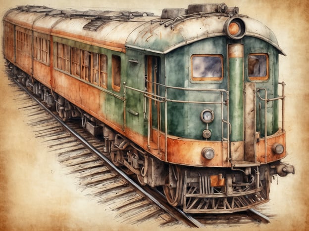 Auf dem Bild ist ein alter Zug zu sehen, der farblich in Grün und Orange gestaltet ist. Dieser Wagen könnte gut in die Geschichte des Luxuszugs in Südafrika passen, insbesondere in das berühmte Erlebnis des "Blue Train". Der Blue Train fährt von Pretoria nach Kapstadt und ist bekannt für seine luxuriöse Ausstattung und atemberaubende Ausblicke auf die südafrikanische Landschaft.
Die Geschichte des Luxuszugs reicht bis in die 1920er Jahre zurück, als die ersten Luxuszüge in Südafrika eingeführt wurden. Der Zug bietet nicht nur erstklassige Gastronomie, sondern auch komfortable Suiten, die den Reisenden ein unvergessliches Erlebnis bieten. Solche Züge haben das Reisen in Südafrika revolutioniert, indem sie sowohl Komfort als auch Abenteuer in einem bieten.