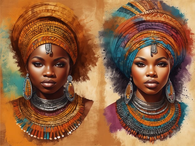 Auf dem Bild sind zwei Frauen zu sehen, die traditionelle südafrikanische Kleidung und Schmuck tragen. Sie besitzen farbenfrohe Kopfbedeckungen und auffällige Halsketten, die reich an kulturellem Ausdruck sind.

### Tipps zum Kauf von südafrikanischer Kleidung:

1. **Materialwahl**: Achte auf die Stoffe. Traditionelle Kleidung wird oft aus Baumwolle oder Wolle hergestellt, die atmungsaktiv und langlebig sind.

2. **Echtheit**: Kaufe bei vertrauenswürdigen Händlern oder auf Märkten, um authentische, handgefertigte Stücke zu finden, die die Kultur gut widerspiegeln.

3. **Muster und Farben**: Informiere dich über die Bedeutung der Muster und Farben. Viele Designs haben tiefere kulturelle oder historische Bedeutungen.

4. **Größe und Passform**: Überprüfe die Größenangaben, da die Passform variieren kann. Probiere die Kleidung an, wenn möglich.

5. **Pflegehinweise**: Informiere dich über die richtige Pflege der Stoffe, um ihre Qualität und Farbe zu erhalten.

6. **Unterstütze lokale Kunsthandwerker**: Kaufe direkt von lokalen Künstlern oder Kleinunternehmern, um die lokale Wirtschaft zu unterstützen. 

Mit diesen Tipps kannst du sicherstellen, dass du qualitativ hochwertige und kulturell bedeutende südafrikanische Kleidung erwirbst!