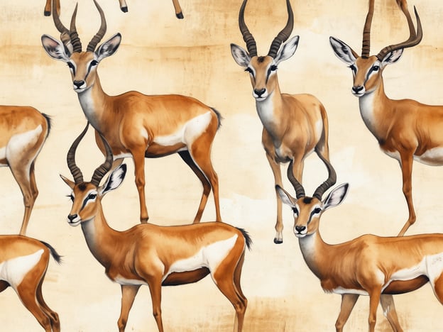 Auf dem Bild sind mehrere Antilopen dargestellt, die deutlich die charakteristischen Merkmale dieser Tierart zeigen.1. **Gazelle**: Diese Antilopenart hat oft einen eleganten Körperbau und lange, geschwungene Hörner bei den Männchen. Ihre Fellfarbe ist meist braun mit weißen Bauch- und Gesichtsmarkierungen, was sie besonders auffällig macht.2. **Springbock**: Bekannt für ihre beeindruckenden Sprünge, haben sie oft einen geringelten Schwanz und eine weiße Färbung auf der Hinterseite, die bei Alarm nachvollziehbar ist.3. **Impala**: Diese Tiere zeichnen sich durch ihre schnelle Beweglichkeit aus, mit einem eleganten Gang. Ihr Fell ist rot-braun und sie haben eine schwarze Streifenzeichnung am Schwanz.Diese Eigenschaften sind wichtig für ihre Anpassung an verschiedene Lebensräume in Afrika. Antilopen sind oft sozialen Tieren, die in Herden leben, was ihnen Schutz vor Raubtieren bietet.