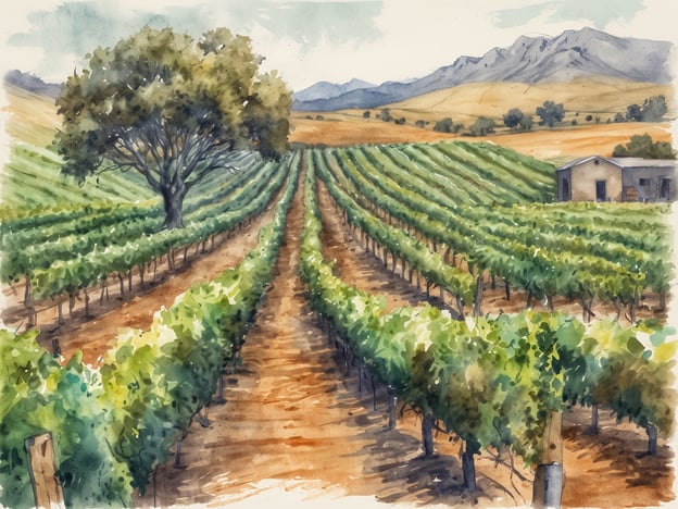 Auf dem Bild sind Weinberge zu sehen, die typisch für die Weinregion Stellenbosch in Südafrika sind. Diese Region ist bekannt für ihre malerischen Landschaften mit sanften Hügeln und Reben, die sich über das Land erstrecken. Die Weinproduktion in Stellenbosch begann im 17. Jahrhundert, als die ersten europäischen Siedler in die Region kamen und die klimatischen Bedingungen für den Weinanbau erkannt wurden.Die Weinbauern in Stellenbosch haben im Laufe der Jahre verschiedene Rebsorten kultiviert, darunter Cabernet Sauvignon, Merlot und Chardonnay, und die Region hat sich zu einem der renommiertesten Weinanbaugebiete Afrikas entwickelt. Die Verbindung von Tradition, Geschichte und modernem Weinbau macht Stellenbosch zu einem einzigartigen Ort für Weinliebhaber.