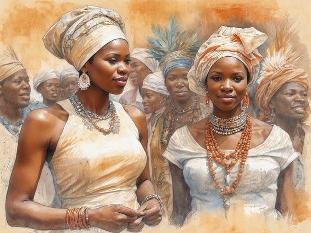Auf dem Bild sind Frauen zu sehen, die traditionelle südafrikanische Kleidung und Schmuck tragen. In Südafrika gibt es viele besondere Hochzeitstraditionen, die oft von den verschiedenen ethnischen Gruppen geprägt sind.Ein Beispiel für eine solche Tradition ist das „Lobola“, bei dem der Bräutigam eine Brautpreiszahlung an die Familie der Braut leistet, um ihre Zustimmung zur Heirat zu zeigen. Die Zeremonie kann sehr farbenfroh und feierlich sein, oft begleitet von Gesang und Tanz, wie es in vielen Gemeinschaften üblich ist.Zusätzlich spielen die Outfits eine wichtige Rolle, da sie kulturelle Identität und die Festlichkeit des Anlasses symbolisieren. Die Frauen auf dem Bild könnten also Teil einer solchen Feier sein, die die Verbindung von Familientraditionen und modernen Hochzeitsbräuchen verkörpert.