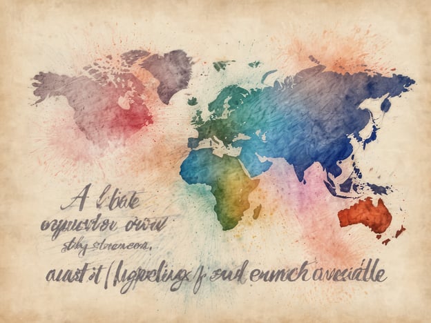 Auf dem Bild ist eine farbenfrohe Weltkarte zu sehen, die in Aquarelltechnik gestaltet ist. Die Kontinente sind in verschiedenen Farben dargestellt, und im unteren Bereich des Bildes befindet sich eine Schrift, die in einer künstlerischen Schriftart formuliert ist.Für alleinreisende Frauen ist es wichtig, auf ihre Umgebung zu achten und offen für neue Erfahrungen zu sein. Hier sind ein paar Tipps:1. **Kommunikation:** Sei offen und freundlich, wenn du mit Einheimischen sprichst. Ein Lächeln kann viel bewirken.2. **Sicherheit:** Vertraue deinem Bauchgefühl. Wenn sich eine Situation ungewohnt anfühlt, ziehe dich zurück.3. **Informiere dich:** Lese vorher über die Kultur des Landes, in das du reist, um Missverständnisse zu vermeiden.4. **Verbindung:** Suche nach anderen Solo-Reisenden oder Gruppen, um dich sicherer zu fühlen.5. **Technologie nutzen:** Lade nützliche Apps herunter, um dich zu orientieren und hilfreiche Informationen leicht zugänglich zu haben.Nutze das Bild als Inspiration für deine zukünftigen Reisen!