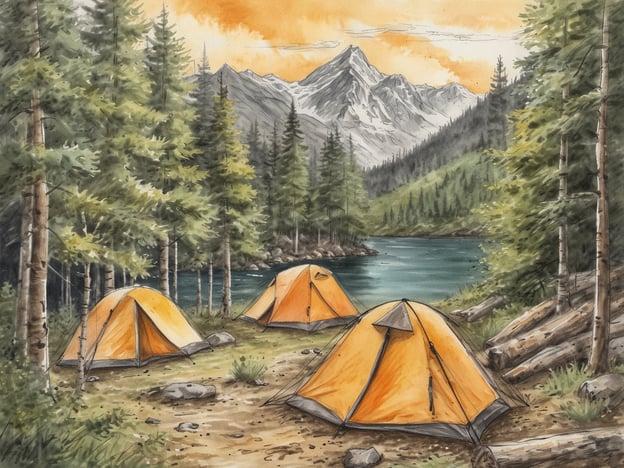 Auf dem Bild sind orangefarbene Zelte in einer natürlichen Umgebung zu sehen, umgeben von Bäumen und einem klaren See, mit Bergen im Hintergrund. Diese Szene erinnert an Glamping, das luxuriöse Camping.
**Vorteile von Glamping sind:**
1. **Komfort:** Statt einfachen Schlafsäcken gibt es komfortable Betten und oft sogar richtige Möbel.
2. **Naturerlebnis:** Man kann die Natur hautnah erleben, ohne auf Annehmlichkeiten zu verzichten.
3. **Einfachheit:** Die lästige Zeltauf- und -abbau Prozedur entfällt, weil die Zelte oft bereits aufgebaut sind.
4. **Vielseitige Optionen:** Oft gibt es verschiedene Unterkunftsarten, von Lodges bis zu Baumhäusern.
5. **Erholungsfaktor:** Glamping bietet Entspannung mit Einrichtungen wie eigenen Bädern und meist guter Pflege.
Dies macht Glamping zu einer idealen Wahl für Naturfreunde, die es gerne komfortabel haben.