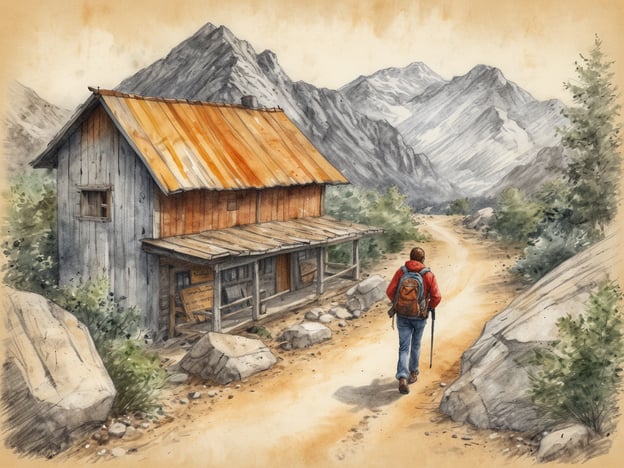 Auf dem Bild ist ein Wanderer zu sehen, der auf einem malerischen Weg in den Bergen unterwegs ist. Die Umgebung ist von majestätischen Bergen und einer rustikalen Hütte geprägt.
In dieser Region könnten verschiedene Freizeitangebote und Aktivitäten angeboten werden, wie:
1. **Wandern:** Zahlreiche Wanderwege führen durch die schöne Natur und bieten verschiedene Schwierigkeitsgrade.
2. **Bergsteigen:** Für Abenteuerlustige gibt es viele Möglichkeiten zum Klettern und Bergsteigen.
3. **Naturerkundungen:** Vogelbeobachtung und Fotografieren der beeindruckenden Landschaft sind beliebte Aktivitäten.
4. **Campen:** An bestimmten Stellen kann man in der Natur campen und die Abgeschiedenheit genießen.
5. **Picknick:** Die idyllischen Plätze laden zum Entspannen und Picknicken ein.
Diese Aktivitäten bieten eine perfekte Möglichkeit, die Natur zu genießen und sich sportlich zu betätigen.