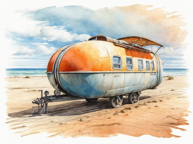 Auf dem Bild ist ein bunter Wohnwagen zu sehen, der am Strand steht. Diese Szenerie lädt zu verschiedenen Aktivitäten ein, wie zum Beispiel:
1. **Camping**: Der Wohnwagen bietet eine gemütliche Unterkunft für einen Campingausflug am Meer.
2. **Strandpicknick**: Man könnte mit Freunden oder Familie ein Picknick direkt am Strand genießen.
3. **Wassersport**: In der Nähe könnte man schwimmen, surfen oder einfach am Strand spazieren gehen.
4. **Entspannung**: Die Umgebung lädt dazu ein, sich zu entspannen und die Natur zu genießen, vielleicht mit einem Buch oder beim Sonnenbaden.
5. **Feuerabende**: Ein Lagerfeuer am Abend könnte eine tolle Möglichkeit sein, den Tag ausklingen zu lassen.
Die Kombination aus Wohnwagen und Strand schafft eine einladende Atmosphäre für zahlreiche Outdoor-Aktivitäten.