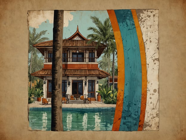 Auf dem Bild ist eine künstlerische Darstellung eines tropischen Resorts zu sehen. Der Fokus liegt auf einem zweigeschossigen Gebäude mit einem traditionellen Dach, umgeben von Palmen und einem Pool. Es scheint ein entspannter, tropischer Ausblick zu sein, ideal für Urlauber.
Das Centara Chaweng Beach Resort ist ein luxuriöses Urlaubsziel in Thailand, bekannt für seine direkte Strandlage und eine Vielzahl von Annehmlichkeiten. Das Resort bietet komfortable Unterkünfte, mehrere Restaurants, einen Wellnessbereich und eine Reihe von Freizeitaktivitäten. Die reizvolle Umgebung und die Möglichkeit, in einem tropischen Paradies zu entspannen, machen das Resort zu einem beliebten Ziel für Reisende.