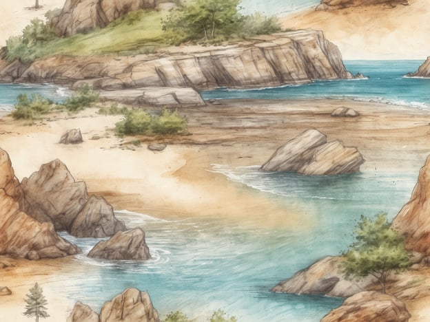 Auf dem Bild ist eine malerische Landschaft mit weichen Sandstränden, sanften Wellen und majestätischen Felsen zu sehen. Solch eine Umgebung bietet großartige Möglichkeiten für verschiedene Freizeitaktivitäten und Entspannungsmöglichkeiten. Man könnte am Strand spazieren gehen, schwimmen oder einfach die Sonne genießen.
Zusätzlich bieten die ruhigen Gewässer Möglichkeiten für Wassersportarten wie Kayak fahren oder Stand-Up-Paddling. Die umgebende Natur läd ein zu entspannenden Picknicks oder zum Lesen eines Buches unter einem Baum. Insgesamt eignet sich dieser Ort perfekt zum Entspannen, Meditieren oder einfach zum Verweilen in der Natur.