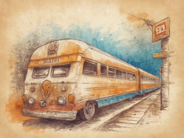 Auf dem Bild ist eine künstlerische Darstellung eines alten Busses oder Zuges zu sehen, der eine nostalgische Atmosphäre vermittelt.
Im Zusammenhang mit kulinarischen Erlebnissen im Centara Sandy Bay Resort & Spa könnte man sich vorstellen, dass die Gäste nach einem aufregenden Ausflug mit solch einem nostalgischen Transportmittel zurückkommen. Dort könnten sie sich dann auf eine Vielfalt an lokalen und internationalen Gerichten freuen, die frisch zubereitet werden. Das Resort bietet oft ein entspanntes Ambiente, in dem man die einzigartigen Aromen der Region genießen kann, ob bei einem romantischen Abendessen am Strand oder einem köstlichen Brunch mit Blick auf das Meer.