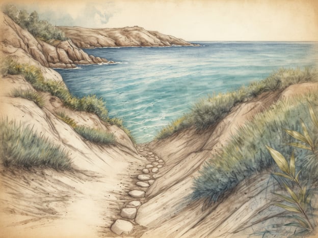 Auf dem Bild ist eine malerische Küstenlandschaft zu sehen, die einen Weg zeigt, der zum Wasser führt. Für Erholungssuchende bieten sich hier zahlreiche Aktivitäten an:1. **Wanderungen**: Entlang der Küste gibt es sicherlich tolle Wanderwege, die schöne Ausblicke auf das Meer bieten.2. **Fotografie**: Die Landschaft lädt dazu ein, die natürliche Schönheit festzuhalten.3. **Entspannung am Strand**: Man könnte am Wasser sitzen, die Ruhe genießen und die Aussicht bewundern.4. **Picknicken**: Ein schönes Picknick auf den Wiesen in der Nähe des Wassers könnte sehr erholsam sein.5. **Schwimmen**: An warmen Tagen könnte ein erfrischendes Bad im klaren Wasser sehr angenehm sein.Diese Aktivitären könnten eine perfekte Auszeit in der Natur bieten.