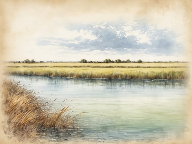Das Bild zeigt eine malerische Landschaft, die typisch für die Natur und Tierwelt am Neusiedler See ist. Im Vordergrund sieht man ruhiges Wasser, das von Schilf und Gras gesäumt wird. Diese Ufervegetation bietet Lebensraum für viele Vogelarten, darunter auch seltene.
Im Hintergrund zieht sich eine weite, grüne Wiese mit vereinzelten Bäumen bis zum Horizont. Bei solch einer Kulisse sind die Bedingungen ideal für die Beobachtung von Wildtieren, wie z.B. Füchsen oder Rehen, die in der dichten Vegetation leben. Die sanften Wellen und der Himmel mit einigen Wolken vermitteln eine friedliche Atmosphäre und spiegeln die natürliche Schönheit dieser Region wider.
