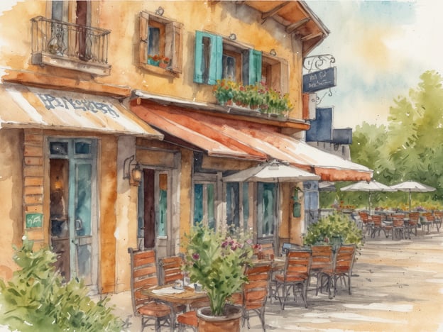 Auf dem Bild ist ein charmantes Gasthaus oder ein Café in einer malerischen Umgebung zu sehen. Die Fassade ist warm gestaltet, mit blauen Fensterläden und einer einladenden Terrasse, die mit Tischen und Stühlen ausgestattet ist. Es gibt Sonnenschirme, die Schatten bieten, und die Umgebung ist durch Pflanzen und Blumen dekoriert.In Podersdorf am Neusiedlersee gibt es viele ähnliche Gastronomiebetriebe, die eine gemütliche Atmosphäre bieten. Diese Lokale sind ideal, um eine Tasse Kaffee oder ein gutes Essen zu genießen, während man die Aussicht auf den See bewundert. Podersdorf ist bekannt für seine kulinarische Vielfalt, von traditionellen österreichischen Speisen bis hin zu modernen Interpretationen.Zusätzlich zur Gastronomie bietet Podersdorf auch zahlreiche Unterkünfte, darunter Hotels und Pensionen, die sowohl Urlaubern als auch Durchreisenden eine angenehme Übernachtungsmöglichkeit bieten. Die reizvolle Landschaft und die Nähe zum Wasser machen den Ort besonders attraktiv.