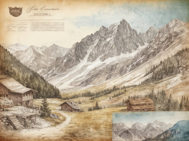 Auf dem Bild ist eine malerische alpine Landschaft mit Bergen, Wäldern und traditionellen Holzhütten zu sehen. Diese Umgebung erinnert an die Region Heiligenblut in Österreich, die für ihre atemberaubende Natur bekannt ist.In Heiligenblut kann man kulinarische Highlights genießen, wie zum Beispiel die berühmte Kärntner Kasnudeln, eine Art gefüllte Teigtaschen, die oft mit Kartoffeln und Käse gefüllt sind. Auch regionale Spezialitäten wie Speck, Käse und die deftige Kärntner Rindsuppe sind sehr beliebt. Ergänzt wird das kulinarische Erlebnis durch lokale Weine und Schnäpse, die perfekt zum alpine Ambiente passen.