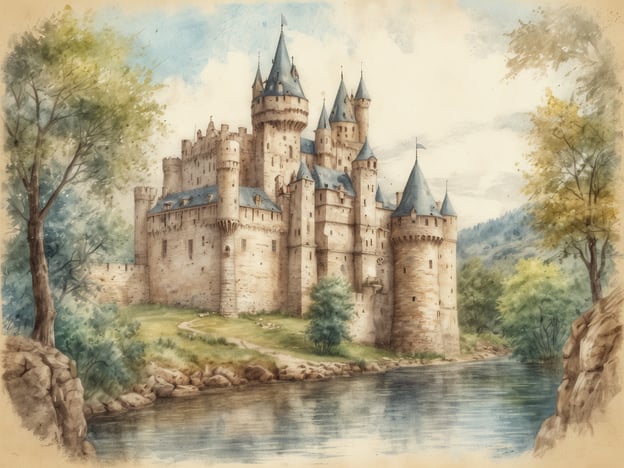 Auf dem Bild ist eine malerische Burg zu sehen, umgeben von einer malerischen Landschaft mit Bäumen und einem Gewässer. Diese Szene erinnert an die reiche Geschichte von Spittal an der Drau, die von seiner alten Festung, der Burg Spittal, geprägt ist.Die Burg wurde im 12. Jahrhundert erbaut und diente als Schutz vor Angreifern sowie als Verwaltungszentrum. Im Laufe der Geschichte war Spittal auch ein wichtiger Handelsplatz, dank seiner Lage an wichtigen Handelsrouten. Die Bauweise und der Stil der Burg auf dem Bild könnten mit den verschiedenen Epochen und Stilen in Verbindung gebracht werden, die die Region geprägt haben, insbesondere die beeindruckenden Renaissance-Elemente, die man in der historischen Architektur Spittals finden kann.Die idyllische Natur und ruhige Atmosphäre, die im Bild eingefangen ist, spiegeln auch die schöne Umgebung der Stadt wider, die sowohl historisch als auch landschaftlich reizvoll ist.