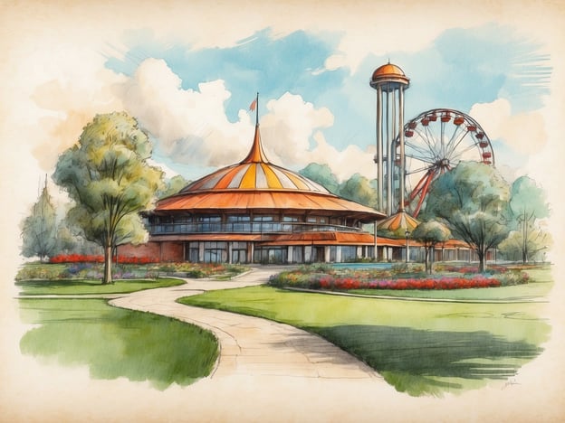 Auf dem Bild ist eine künstlerische Darstellung eines Freizeitparks zu sehen, möglicherweise inspiriert von Plopsaland De Panne. Plopsaland De Panne ist bekannt für seine bunten und fantasievollen Attraktionen, die auf beliebten Figuren aus der Kinderunterhaltung basieren.
Der Park wurde 2000 eröffnet und hat sich seitdem stetig weiterentwickelt. Er begeistert Familien mit vielfältigen Fahrgeschäften, Spielbereichen und Shows, die Kinder in eine Welt voller Abenteuer und Magie entführen. Die Gestaltung des Bildes mit farbenfrohen Gebäuden und üppig grünen Landschaften spiegelt die fröhliche und einladende Atmosphäre wider, die man in einem solchen Freizeitpark erwarten würde.