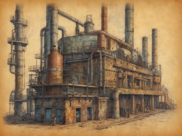 Auf dem Bild ist ein historisches Fabrikgebäude zu sehen, das an die industrielle Entwicklung von Steyr erinnert. Steyr hat eine reiche industrielle Geschichte, die im 19. Jahrhundert begann, als die Stadt ein Zentrum für Maschinenbau und Waffentechnologie wurde. Die Architektur des Gebäudes könnte eine Darstellung von typischen industriellen Anlagen jener Zeit sein, die durch ihre massiven Strukturen und technischen Anlagen geprägt sind.Die Entwicklung von Steyr als industrieller Standort ist eng verbunden mit dem Aufstieg der Maschinenbauindustrie und der Herstellung von Waffen und Fahrzeugen. Diese Betriebe brachten Arbeitsplätze und wirtschaftliches Wachstum in die Region. Solche Fabriken sind heute oft Teil des industriellen Erbes, das die Geschichte des technologischen Fortschritts in Österreich widerspiegelt.
