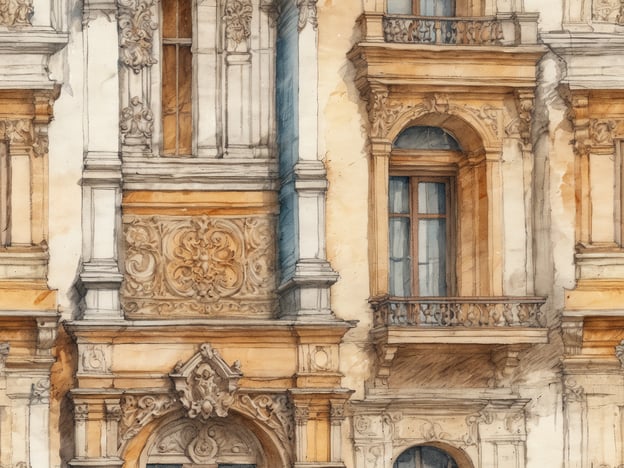 Auf dem Bild ist eine architektonische Detailansicht eines historischen Gebäudes zu sehen, dabei möglicherweise die Elemente des Barocks oder der Neoklassik, wie sie in vielen europäischen Städten vorkommen.In Schärding, einer Stadt in Österreich, findest du zahlreiche kulturelle Highlights, darunter die beeindruckende Altstadt mit ihren farbenfrohen Fassaden und malerischen Plätzen. Besonders hervorgehoben werden kann auch das älteste Bauwerk, die Stadtpfarrkirche St. Georg, die historischen Stadtmauern und der romantische Stadtplatz, der regelmäßig für Veranstaltungen genutzt wird. Die Architektur in Schärding spiegelt das reiche kulturelle Erbe der Region wider.