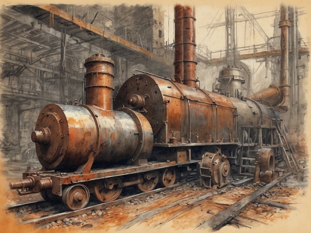Auf dem Bild ist eine dampfbetriebene Lokomotive zu sehen, die in einer Industrieumgebung steht. Diese Art von Lokomotive war entscheidend für die Geschichte des Eisenerzabbaus, insbesondere im 19. und frühen 20. Jahrhundert.Mit der Entwicklung der Dampflokomotiven konnten große Mengen an Eisenerz effizient transportiert werden, was die Industrialisierung enorm vorantrieb. Die Erschließung neuer Bergbaureviere wurde erleichtert und der Transport von Rohmaterialien zu den Produktionsstätten beschleunigt. Diese Technologie trug wesentlich dazu bei, die Eisen- und Stahlindustrie zu revolutionieren und den Grundstein für moderne Infrastruktur zu legen.