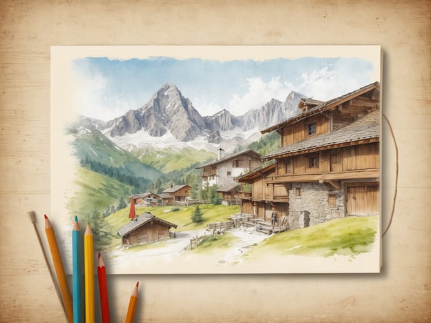 Auf dem Bild ist eine malerische alpine Landschaft zu sehen, die typisch für die Region Schruns in Vorarlberg, Österreich, ist. Im Vordergrund stehen rustikale Holzgebäude, die mit der umliegenden Natur harmonieren. Die majestätischen Berge im Hintergrund zeugen von der atemberaubenden Kulisse, die Schruns umgibt.Kulturelle Highlights in Schruns umfassen den historischen Dorfkern mit traditionellen Bauten, das Heimatmuseum, das Einblicke in die lokale Kultur und Geschichte bietet, sowie die zahlreichen Wander- und Skimöglichkeiten in der Umgebung. Der nahegelegene Montafon gilt als beliebtes Ziel für Outdoor-Aktivitäten und trägt zur kulturellen Vielfalt der Region bei.