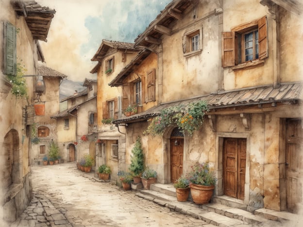 Auf dem Bild ist eine malerische enge Gasse mit typisch alpenländischer Architektur zu sehen. Die Häuser zeichnen sich durch natürliche Materialien wie Holz und Stein aus, und ihre Wände sind in warmen Erdtönen gehalten. Die Fenster sind oft mit Holzläden versehen und blühen mit Pflanzen, die die Gemütlichkeit der Umgebung betonen.Die Gasse ist gepflastert und von schönen Töpfen mit Blumen gesäumt, was eine einladende Atmosphäre schafft. Solche Szenen sind typisch für die Architektur in Schruns, wo traditionelles Flair und alpine Elemente harmonisch zusammenkommen.