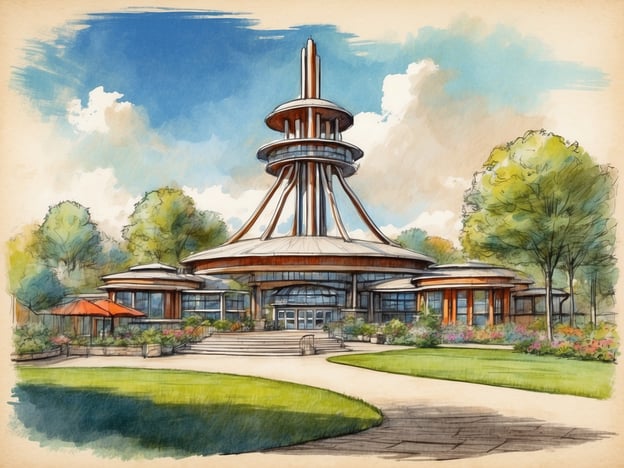 Auf dem Bild ist ein futuristisch gestaltetes Gebäude mit einer markanten Architektur zu sehen, umgeben von grünen Bäumen und bunten Blumen. Diese Art von Gebäude könnte in einem Freizeitpark wie Drayton Manor sein, der für seine aufregenden Fahrgeschäfte und Attraktionen bekannt ist.
Die Geschichte von Drayton Manor begann 1949, als der Park als Besitztum von George und Vera Bryan eröffnet wurde. Im Laufe der Jahre entwickelte sich der Park weiter, und es wurden zahlreiche Attraktionen hinzugefügt, darunter Fahrgeschäfte, Tiergehege und Unterhaltungsangebote. Solch ein modernes Gebäude könnte eine neue Attraktion oder ein Besucherzentrum symbolisieren, das die Weiterentwicklung des Parks und seine Anziehungskraft für Familien und Besucher unterstreicht.
Drayton Manor ist bekannt für seine Mischung aus Abenteuer und Familienunterhaltung, und ein solches beeindruckendes Gebäude könnte sowohl die Atmosphäre des Parks als auch die verschiedenen Erlebnisse, die Besucher erwarten können, widerspiegeln.