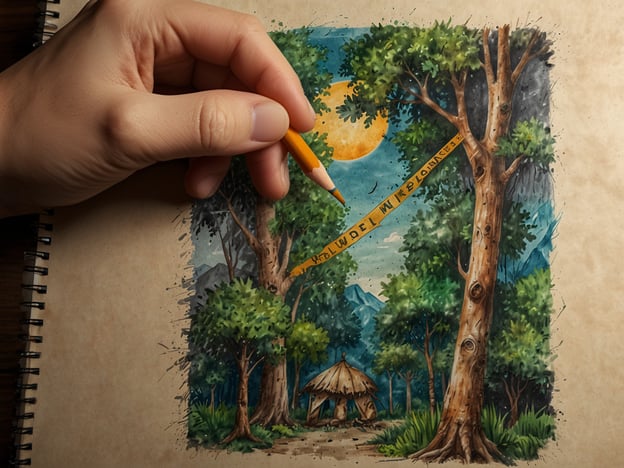 Auf dem Bild ist eine handgezeichnete Landschaft mit Bäumen, Bergen und einer kleinen Hütte zu sehen. Eine Hand hält einen Bleistift, der gerade benutzt wird, um die Szene zu skizzieren.Nachhaltiges Reisen ist wichtig, weil es hilft, die Umwelt zu schützen und die natürlichen Ressourcen zu bewahren. Durch umweltfreundliche Praktiken können Reisende dazu beitragen, die Schönheit der Natur zu erhalten, die lokale Kultur zu respektieren und die Lebensqualität der Gemeinschaften zu unterstützen, die sie besuchen. Zudem trägt es dazu bei, den ökologischen Fußabdruck zu reduzieren und fördert ein Bewusstsein für den Erhalt der Erde für zukünftige Generationen.
