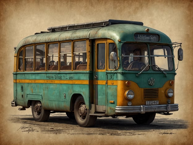 Auf dem Bild ist ein alter, nostalgischer Bus zu sehen, der deutlich Gebrauchsspuren aufweist. Die Farben des Busses sind hauptsächlich grün und orange, was ihm ein charmantes, vintage Aussehen verleiht. Solche Fahrzeuge sind oft Teil der kulturellen Reiseerfahrung, da sie Einblicke in vergangene Zeiten und lokale Transportmittel bieten.Kulturreisen sind nicht nur eine Möglichkeit, neue Orte zu erkunden, sondern auch eine Chance, die Lebensweise und Geschichte einer Region durch ihre historischen Fortbewegungsmittel, wie diesen Bus, besser zu verstehen. Diese Art von Transport zeigt oft handwerkliches Können und die evolutionäre Entwicklung des öffentlichen Verkehrs in verschiedenen Kulturen, was den Reisenden einen zusätzlichen Kontext für ihre Erfahrungen bietet.