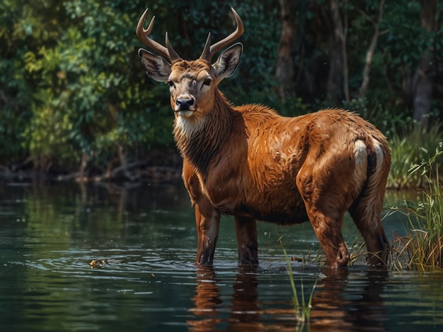 Auf dem Bild ist ein majestätisches Tier zu sehen, das wahrscheinlich in der Nähe eines Gewässers steht. Solche Szenen sind typisch für eine Safari und machen diese Erlebnisse unvergesslich.Eine Safari bietet meist die Möglichkeit, wilde Tiere in ihrer natürlichen Umgebung zu beobachten. Das sanfte Plätschern des Wassers, die üppige Vegetation und das Gefühl von Freiheit prägen solche Momente profoundly. Man erinnert sich vielleicht an die Aufregung, als man das erste Mal ein Tier wie einen Löwen oder einen Elefanten in freier Wildbahn sah.Den Duft der Natur, das Zwitschern der Vögel und das Rascheln der Blätter verstärken die Atmosphäre. Solche Augenblicke der Stille und des Staunens, in denen man für eine Weile Teil dieser unberührten Welt ist, hinterlassen einen bleibenden Eindruck. Jedes Tier erzählt seine eigene Geschichte, und die Möglichkeit, sie hautnah zu erleben, macht eine Safari zu einem einzigartigen Abenteuer.