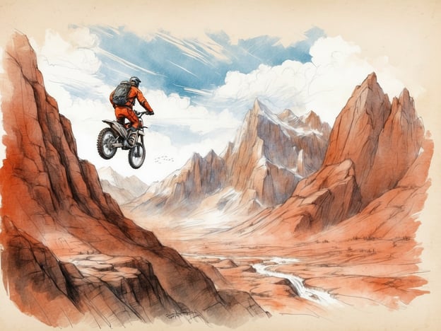 Auf dem Bild ist ein Motocross-Fahrer zu sehen, der in einer beeindruckenden Landschaft über eine Klippe springt. Die Umgebung besteht aus roten Felsen und Bergen, die die aufregende Atmosphäre eines Abenteuers vermitteln.
Stell dir vor, du bist im Belantis Themenpark und erlebst ähnliche Nervenkitzel und Abenteuer! Die Attraktionen hier bieten nicht nur spannende Fahrten, sondern auch atemberaubende Ausblicke, die dich wie in dieser majestätischen Landschaft fühlen lassen. Ein Tag im Belantis ist eine perfekte Kombination aus Spaß, Spannung und Abenteuer!