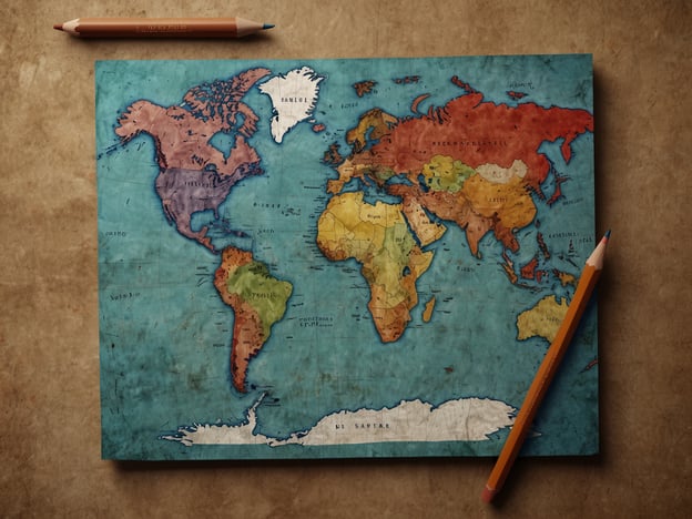 Auf dem Bild ist eine Weltkarte zu sehen, die in verschiedenen Farben gestaltet ist, um die unterschiedlichen Kontinente und Länder darzustellen. Um effektiv mit einer solchen Karte zu arbeiten, ist es wichtig, eine gute Planung und Vorbereitung zu haben.Die Planung könnte beinhalten, welche geografischen Informationen oder Reiseziele von Interesse sind. Die Vorbereitung könnte das Markieren von Ländern oder Städten umfassen, die man besuchen möchte, sowie das Studium der jeweiligen Kulturen und Gegebenheiten.Solche Karten sind nützlich für Bildungszwecke, Reisen oder einfach zur geografischen Orientierung.