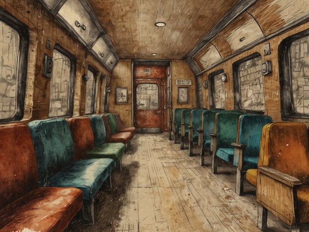 Auf dem Bild ist das Innere eines Waggons zu sehen, der leere Sitze in verschiedenen Farben und große Fenster zeigt. Die Holzverkleidung und die Bankpolster geben dem Raum ein nostalgisches Flair.Es ist wichtig, gute Restaurants zu finden, weil sie nicht nur für eine angenehme Atmosphäre und erfreuliches Essen sorgen, sondern auch für unvergessliche Erlebnisse. Ein gutes Restaurant kann der Ort sein, an dem man besondere Anlässe feiert, neue Geschmäcker entdeckt und Zeit mit Freunden und Familie verbringt. Solche Erfahrungen bereichern unser Leben und tragen zu unserer Lebensqualität bei.