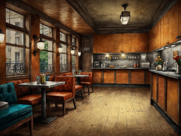 Auf dem Bild ist ein gemütliches Restaurant oder Café zu sehen. Der Raum hat warme Holztöne, einladende Sitzgelegenheiten und große Fenster, die Tageslicht hereinlassen. Es gibt Tische und Stühle, die den Gästen Möglichkeiten bieten, sich zu entspannen und zu essen.Hier sind einige Tipps für die spontane Restaurantwahl vor Ort:1. **Fragen Sie Einheimische**: Holen Sie sich Empfehlungen von Leuten, die in der Gegend wohnen. Sie kennen oft die besten Plätze.2. **Schauen Sie auf die Speisekarte**: Wenn draußen Menüs ausgehängt sind, werfen Sie einen Blick darauf, um die Vielfalt und die Preise zu prüfen.3. **Achten Sie auf die Menschenmenge**: Ein voll besetztes Restaurant kann ein gutes Zeichen für die Qualität des Essens sein.4. **Prüfen Sie Online-Bewertungen**: Benutzen Sie Apps oder Websites, um schnell eine Bewertung oder Rezension zu finden.5. **Genießen Sie die Atmosphäre**: Wählen Sie einen Platz, der Ihnen gefällt – manchmal macht die Stimmung einen großen Unterschied beim Essen.6. **Probieren Sie lokale Spezialitäten**: Informieren Sie sich über typische Gerichte der Region, um ein authentisches Geschmackserlebnis zu haben.Mit diesen Tipps finden Sie sicher ein tolles Restaurant!