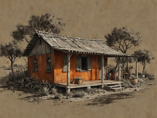 Auf dem Bild ist eine einfache, charmante Hütte in einer ländlichen Umgebung zu sehen. Sie scheint aus Holz gebaut zu sein und steht umgeben von Pflanzen und Bäumen. Solche traditionellen Bauweisen können oft eine nachhaltige Lebensweise verkörpern, da sie in der Regel mit lokal verfügbaren Materialien errichtet werden.Die Integration von Natur in das Wohnumfeld fördert den Umweltschutz, indem sie die Biodiversität unterstützt und den CO2-Ausstoß vermindert. Solche Bauten können auch auf ressourcenschonende Praktiken hinweisen, wie das Nutzen von Regenwasser oder das Anlegen eines kleinen Gartens, was zur Selbstversorgung beiträgt. Insgesamt spiegelt das Bild eine harmonische Verbindung zwischen Mensch und Natur wider, die für nachhaltige Lebensstile steht.