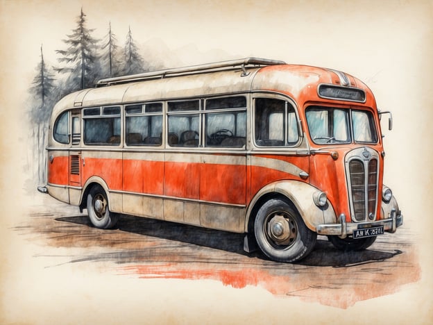 Das Bild zeigt einen alten, rot-weißen Bus, umgeben von einer Waldlandschaft mit hohen Bäumen.
Praktische Informationen für den Besuch:
- **Anreise**: Überprüfen Sie die öffentlichen Verkehrsanbindungen oder die Erreichbarkeit mit dem Auto. In der Nähe könnte es Parkplätze geben.
- **Öffnungszeiten**: Informieren Sie sich über die Öffnungszeiten des Museums oder der Ausstellung, falls es sich um eine Veranstaltung handelt.
- **Eintrittspreise**: Klären Sie die Kosten für den Eintritt, eventuelle Ermäßigungen oder spezielle Angebote.
- **Aktivitäten**: Erkundigen Sie sich, ob es Führungen, Workshops oder andere Aktivitäten gibt, die für Besucher angeboten werden.
- **Sicherheitshinweise**: Beachten Sie eventuelle Corona-Maßnahmen oder andere Sicherheitsrichtlinien, die beachtet werden müssen.
Viel Spaß beim Besuch!