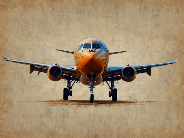 Auf dem Bild ist ein Flugzeug zu sehen, das frontal abgebildet ist. Es hat eine orangefarbene Lackierung und scheint bereit zum Start oder zur Landung zu sein.Falls du Informationen zu Flugsuchmaschinen oder Vergleichsportalen benötigst, kann ich dir helfen, verschiedene Optionen zu finden, um Flugpreise zu vergleichen oder Flüge zu buchen. Bekannte Flugsuchmaschinen sind unter anderem:1. **Google Flights** – Bietet eine umfassende Suche mit Preisverlauf und unterschiedlichen Filtermöglichkeiten.2. **Skyscanner** – Bekannt für die flexible Preissuche über verschiedene Airlines und Zeiträume.3. **Kayak** – Ermöglicht den Vergleich von Flugpreisen, Hotels und Mietwagen.4. **Momondo** – Eine benutzerfreundliche Plattform zum Finden von günstigen Flügen.Wenn du weitere Informationen oder spezifische Suchanfragen hast, lass es mich wissen!
