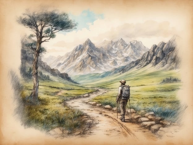 Auf dem Bild ist eine malerische Berglandschaft zu sehen, in der ein Wanderer auf einem Weg durch die Natur spaziert. Dies könnte eine schöne Kulisse für familienfreundliche Aktivitäten bieten, wie zum Beispiel:
1. **Wanderungen**: Gemeinsam die Natur erkunden und dabei schöne Gespräche führen.
2. **Picknicks**: Ein Picknick an einem malerischen Ort genießen.
3. **Naturfotografie**: Die faszinierenden Landschaften mit der Familie fotografieren und die besten Aufnahmen später zusammen anschauen.
4. **Tierspuren suchen**: Auf dem Weg nach Tierspuren Ausschau halten und mehr über die einheimische Tierwelt lernen.
Solche Aktivitäten fördern das Zusammensein und die Wertschätzung der Natur.