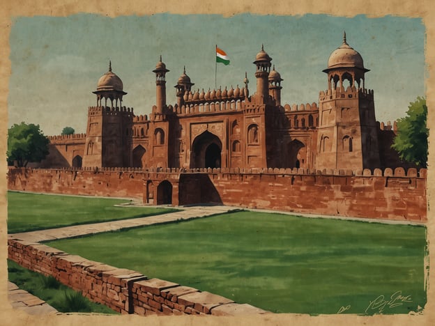 Auf dem Bild ist das Rote Fort in Delhi, Indien, zu sehen. Dieses beeindruckende historische Bauwerk ist ein UNESCO-Weltkulturerbe und gehört zu den wichtigsten Sehenswürdigkeiten in Indien. Hier sind einige Reiseziele und Sehenswürdigkeiten, die du bei einem Besuch nicht verpassen solltest:1. **Rotes Fort (Lal Qila)**: Der majestätische Bau aus rotem Sandstein ist ein Symbol für die Mughal-Architektur und beeindruckt mit seinen kunstvollen Details.2. **Jama Masjid**: In der Nähe des Roten Forts befindet sich eine der größten Moscheen Indiens, die Jama Masjid, bekannt für ihre beeindruckenden Türme und den weitläufigen Hof.3. **Raj Ghat**: Die Gedenkstätte für Mahatma Gandhi ist ein ruhiger Ort, um zu reflektieren und die Geschichte Indiens zu würdigen.4. **Chandni Chowk**: Ein historischer Markt, wo du lokale Delikatessen und Handwerkskunst entdecken kannst.5. **Humayun-Mausoleum**: Ein weiteres UNESCO-Weltkulturerbe, das schöne Gärten und beeindruckende Architektur bietet.Stelle sicher, dass du diese Orte besuchst, um das reiche kulturelle Erbe und die Geschichte Delhis zu erleben!